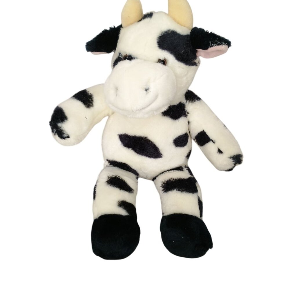 Plush Cow Stuffed Animal By‎ Build a Bear 12" Black & White Spotted Soft Toy